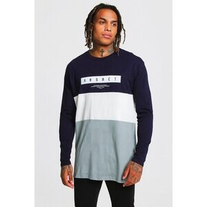 CUTS X Cotton On Longline Fit ABSTRACT Long Sleeve‎ Tee Mens Size M